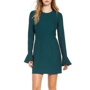 Leith bell sleeve dress in teal